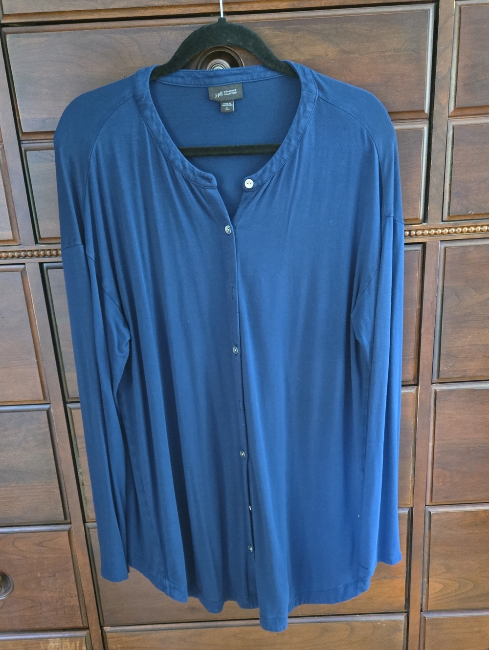 J.Jill Wearever Cardigan in Dark Royal Blue. Size Large